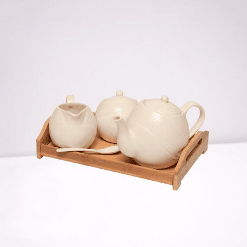 3 PCS TEA POT MILK & SUGAR WITH BASE - Image 3